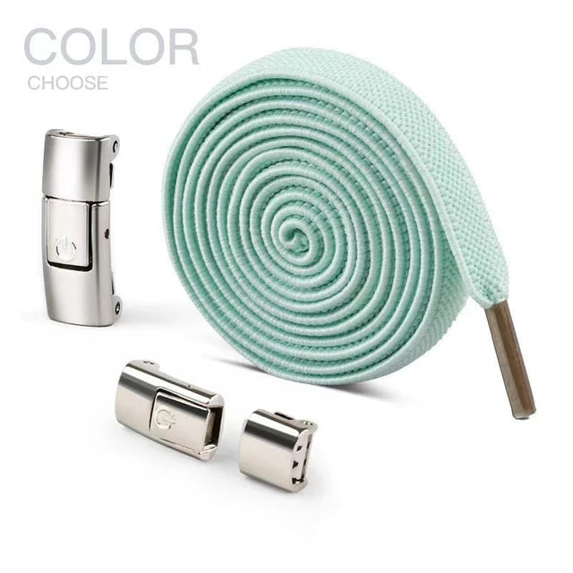 8MM Elastic No Tie Shoe Laces Press Lock Shoelaces with Widened Flat Shoelace