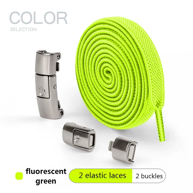 8MM Elastic No Tie Shoe Laces Press Lock Shoelaces with Widened Flat Shoelace