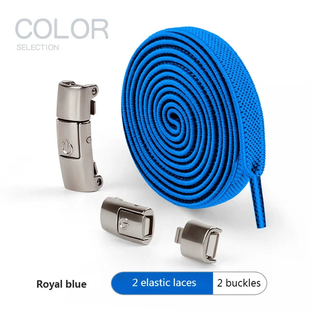 8MM Elastic No Tie Shoe Laces Press Lock Shoelaces with Widened Flat Shoelace