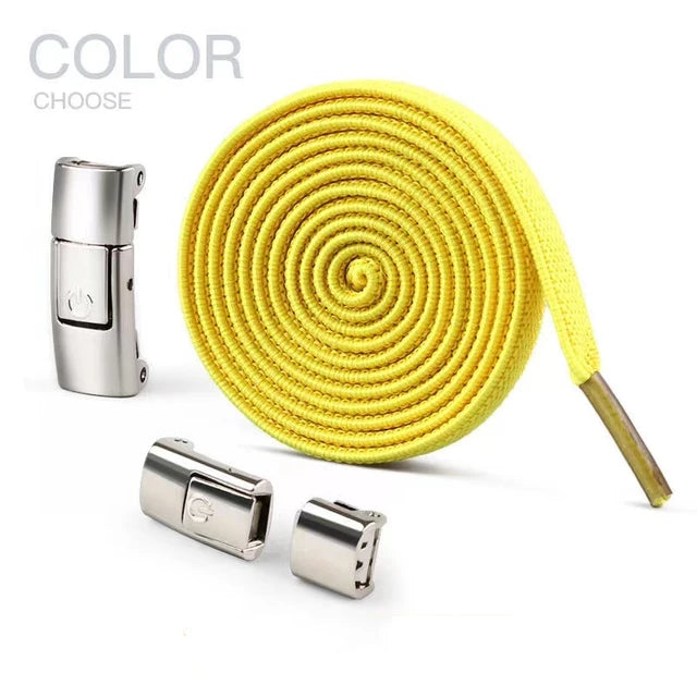 8MM Elastic No Tie Shoe Laces Press Lock Shoelaces with Widened Flat Shoelace